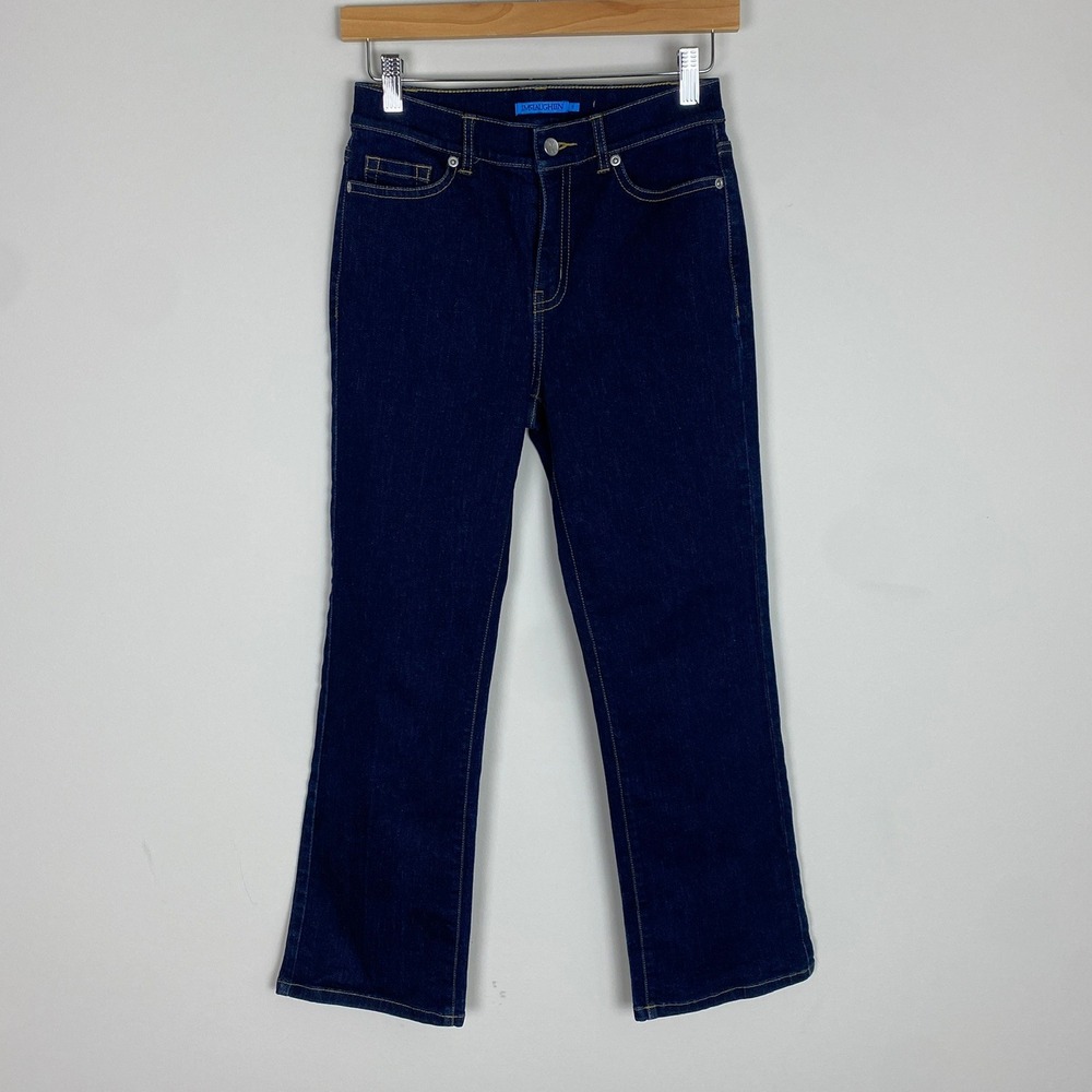 J McLaughlin Straight Leg Jeans Womens 0 Dark Wash Blue Mid Rise Denim Cropped